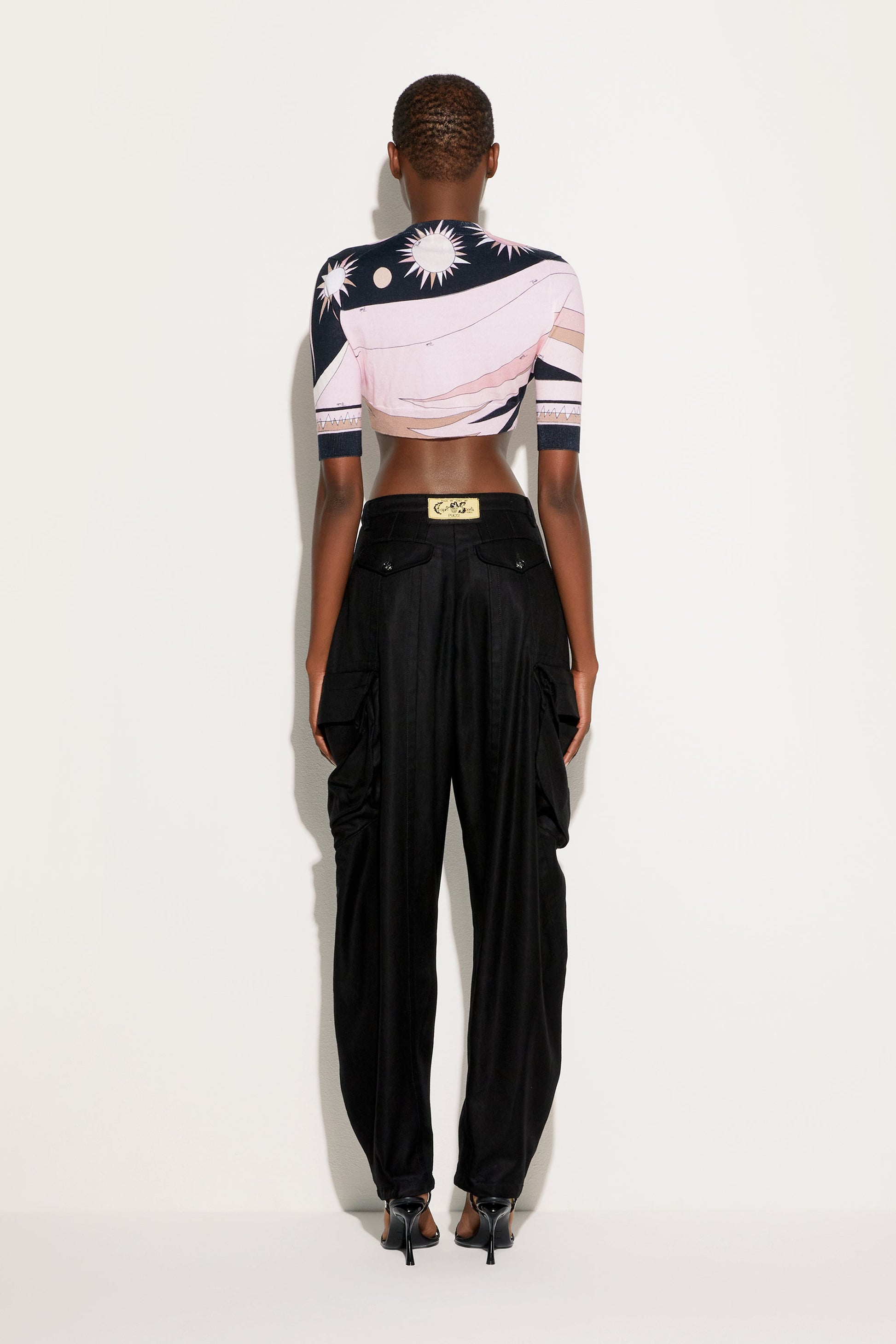 Stella Print Cropped Cardigan View 4 - Pucci