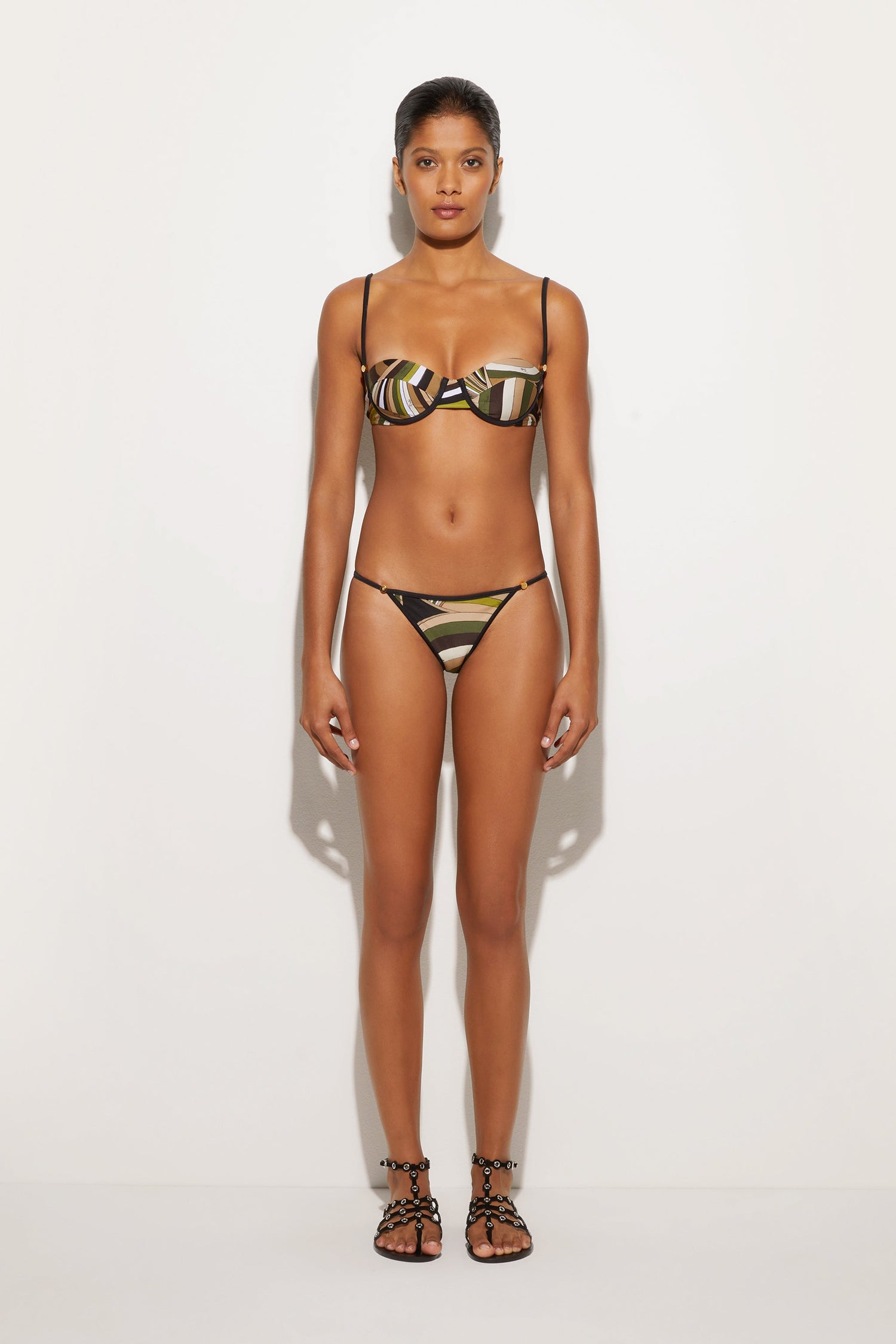 Top Bikini a Balconcino in Stampa Iride