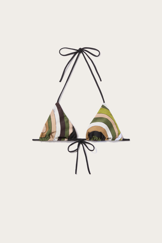 Top Bikini a Triangolo in Stampa Iride
