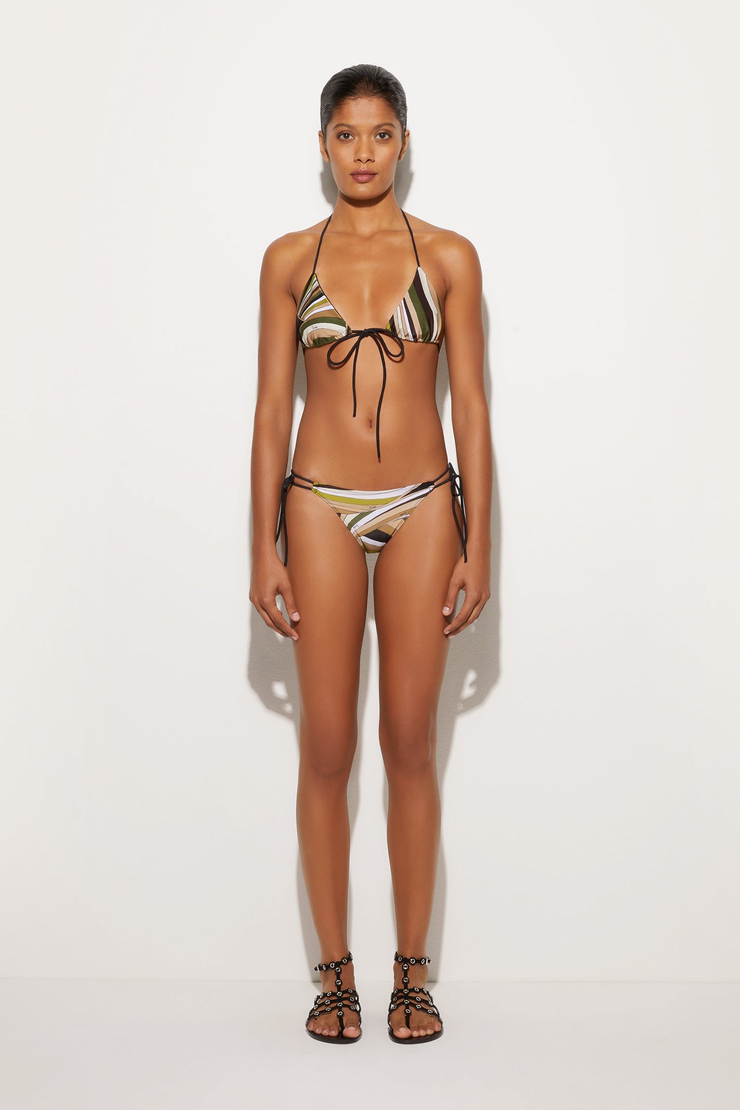 Top Bikini a Triangolo in Stampa Iride