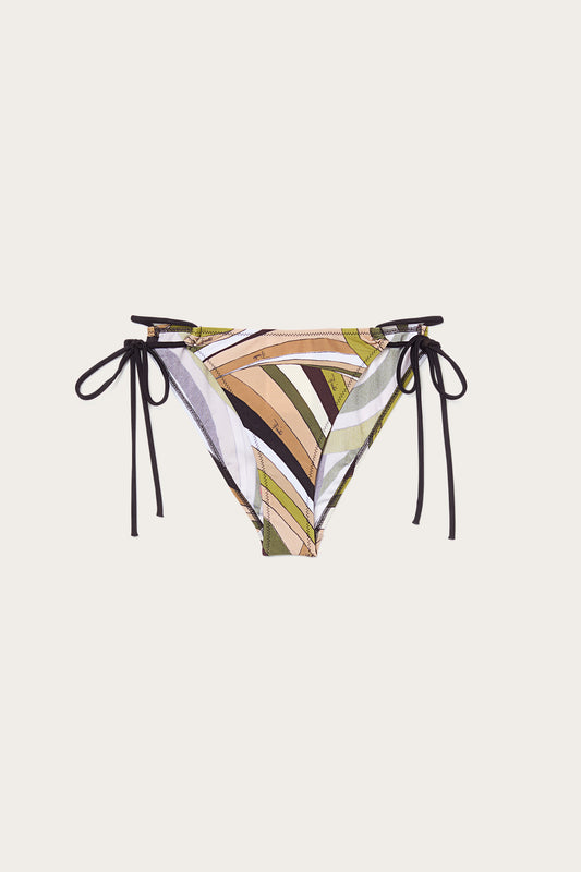 Slip Bikini con Laccetti in Stampa Iride