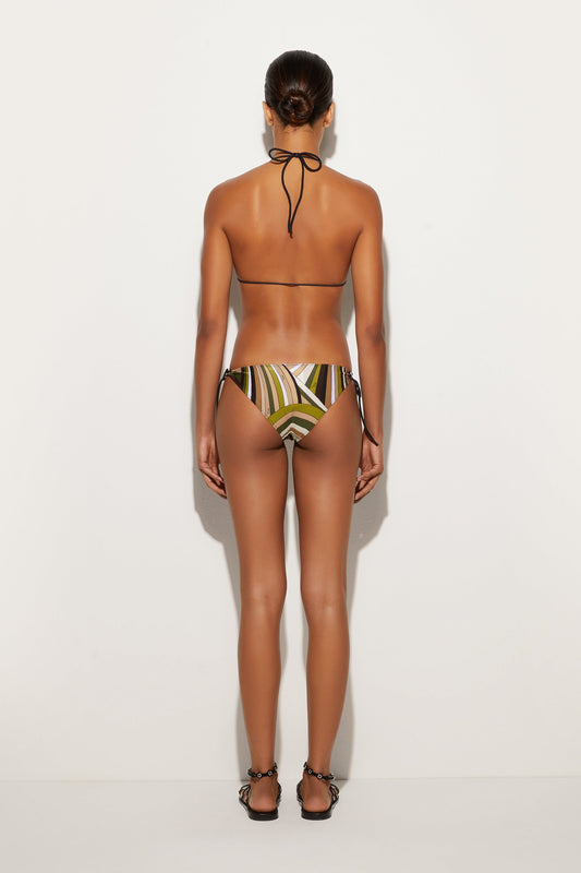 Slip Bikini con Laccetti in Stampa Iride
