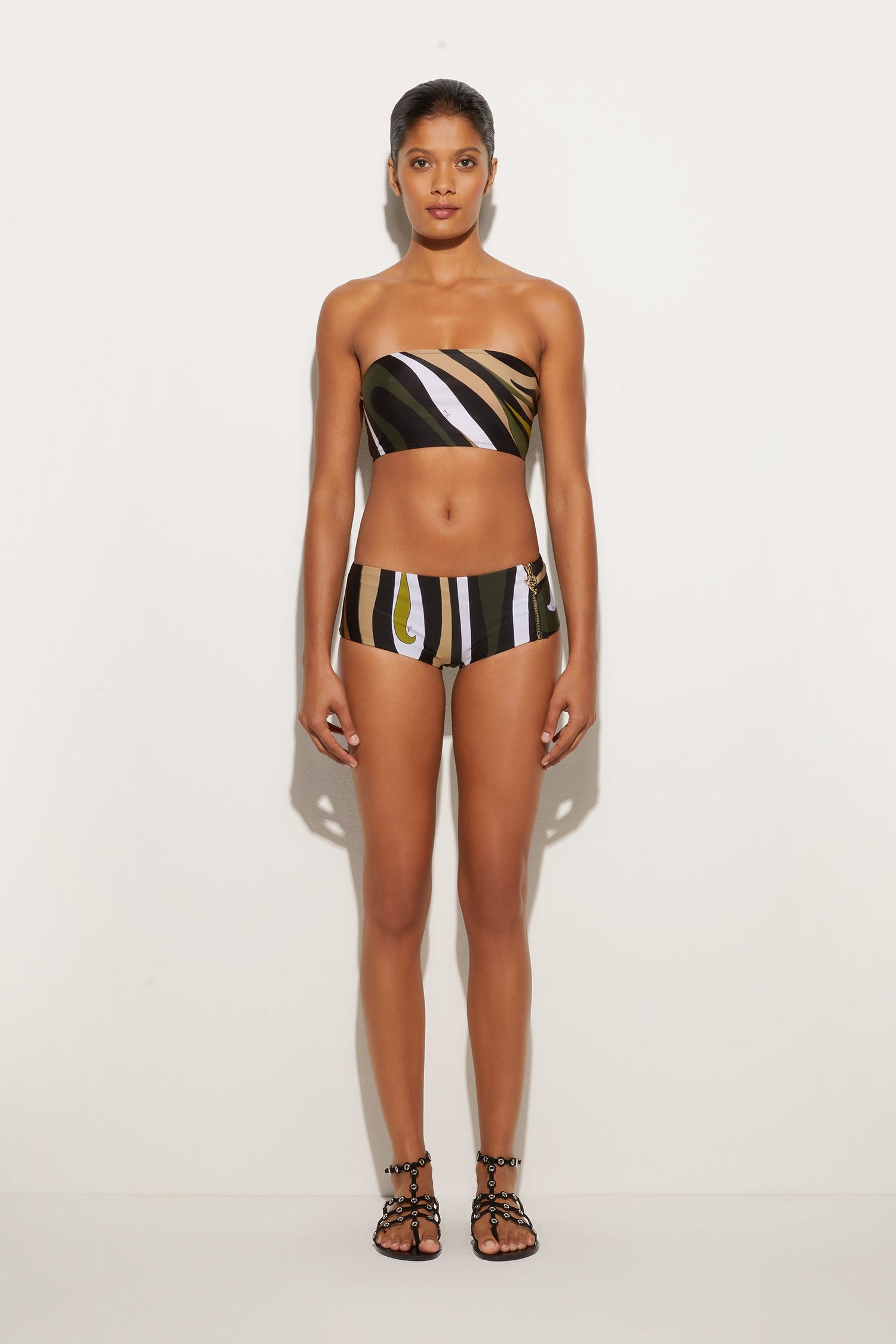 Slip Bikini in Stampa Marmo