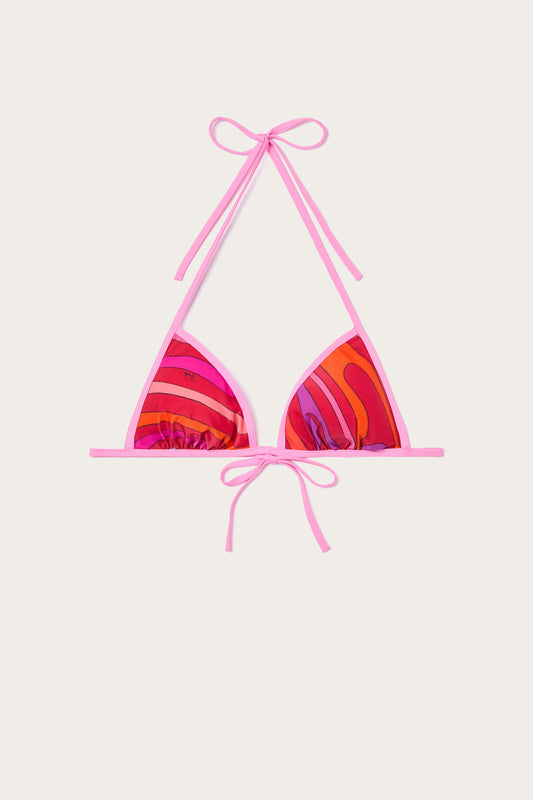 Top Bikini in Stampa Marmo