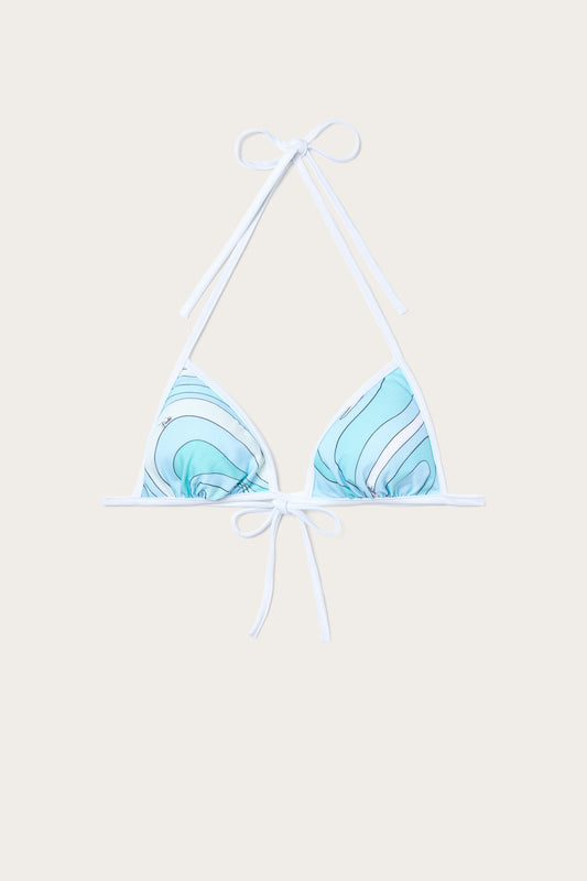 Top Bikini in Stampa Marmo