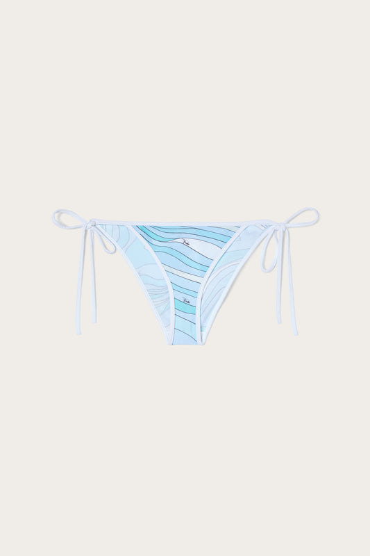 Slip Bikini con Laccetti in Stampa Marmo