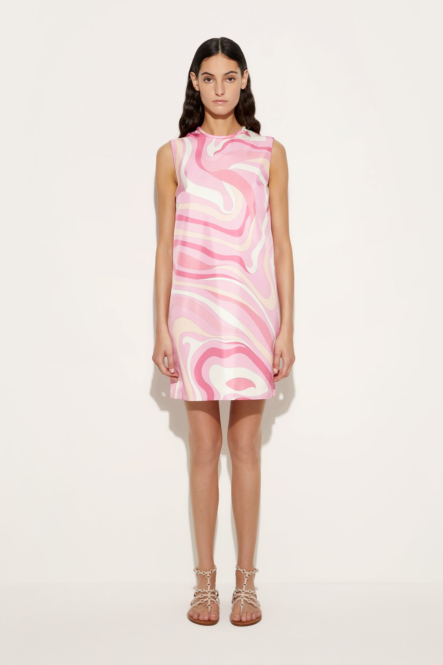 Marmo Print Silk Twill Dress