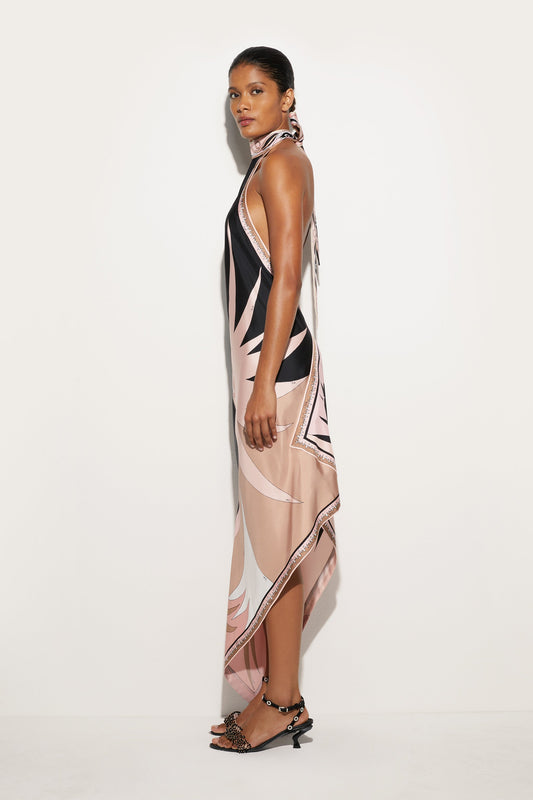 Stella Print Silk Twill Asymmetrical Dress View 2 - Pucci