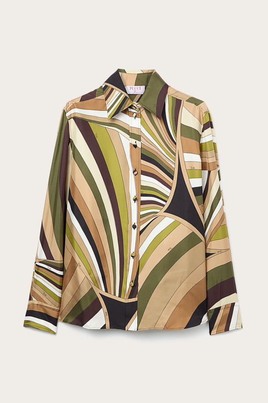 Camicia In Seta Con Stampa Iride