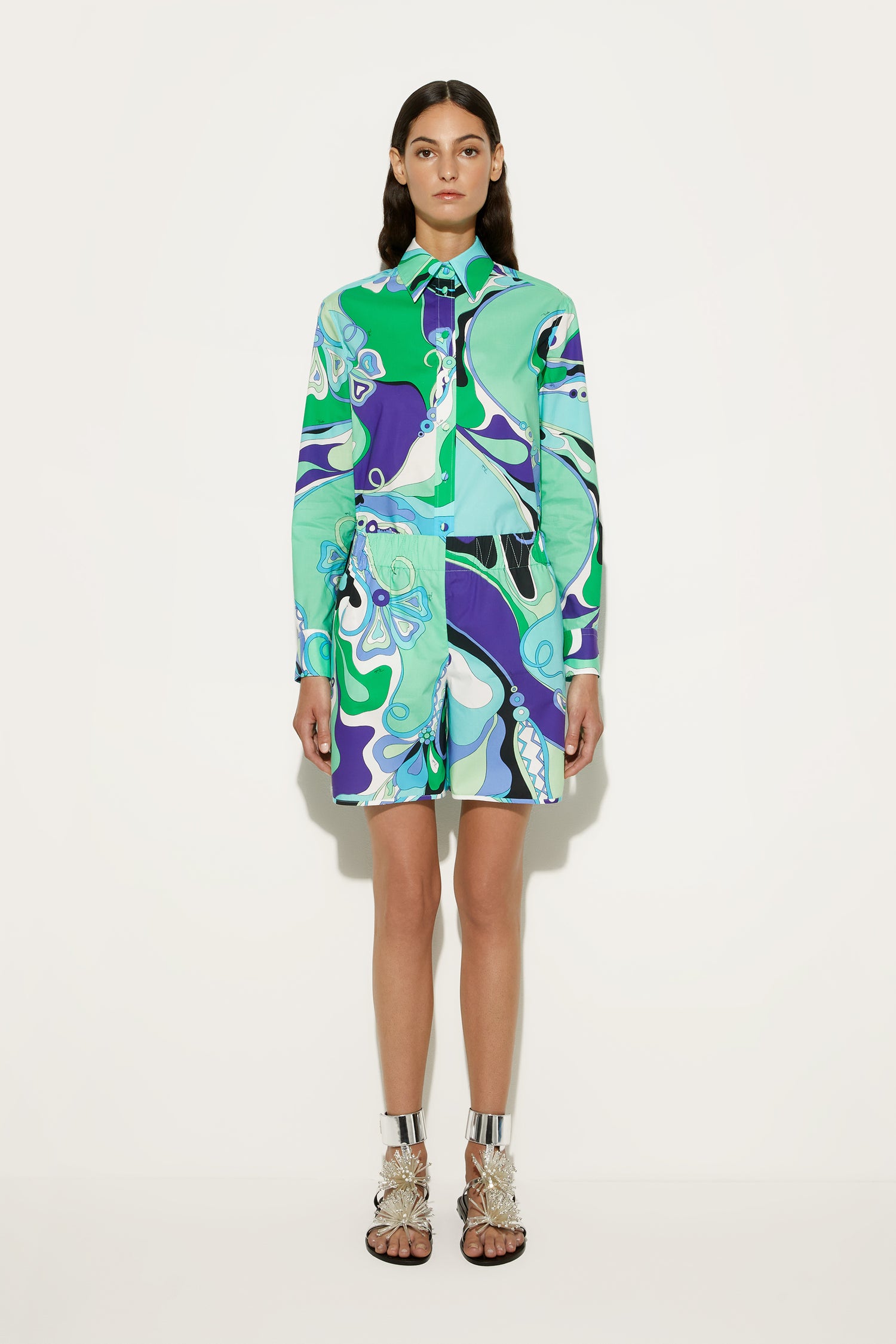 Camicia in Popeline in Stampa Orchidee