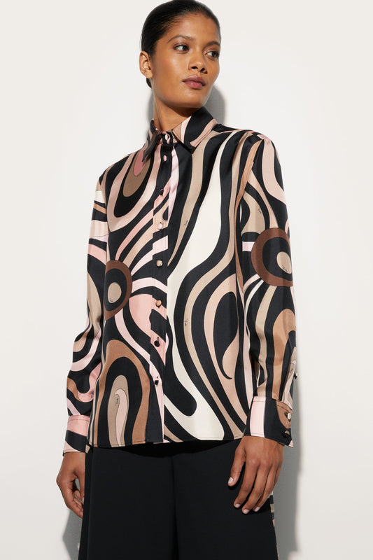 Marmo Print Silk Shirt View 4 - Pucci