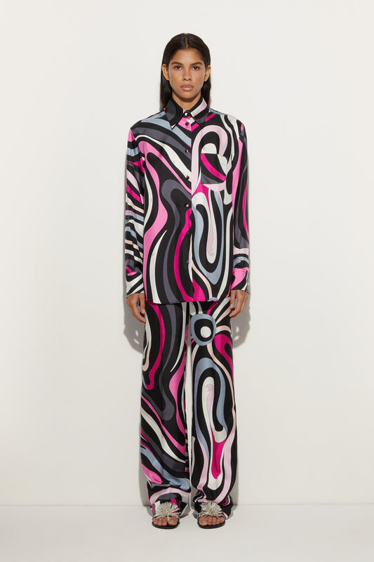 Marmo Print Silk Shirt View 2 - Pucci