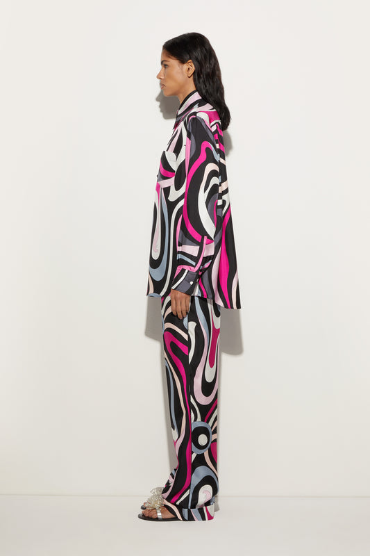 Marmo Print Silk Shirt View 3 - Pucci