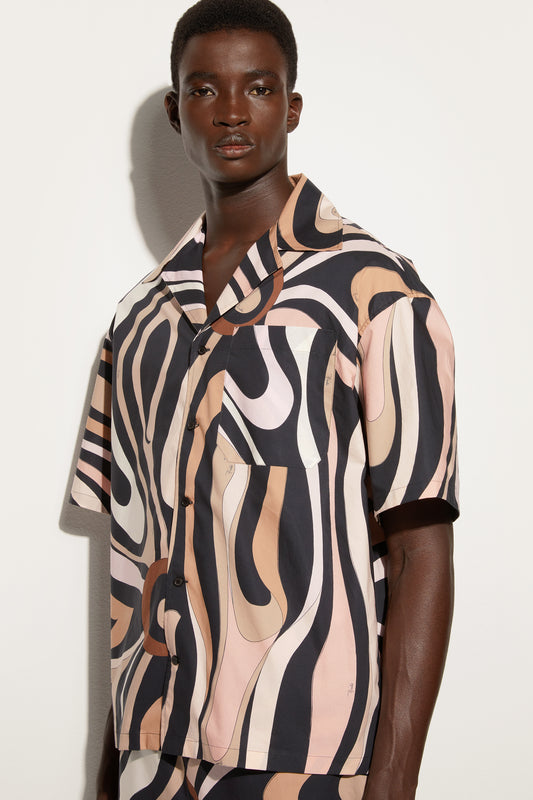 Camicia Bowling in Stampa Marmo
