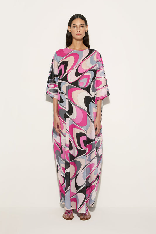 Onde Print Cotton Kaftan View 2 - Pucci