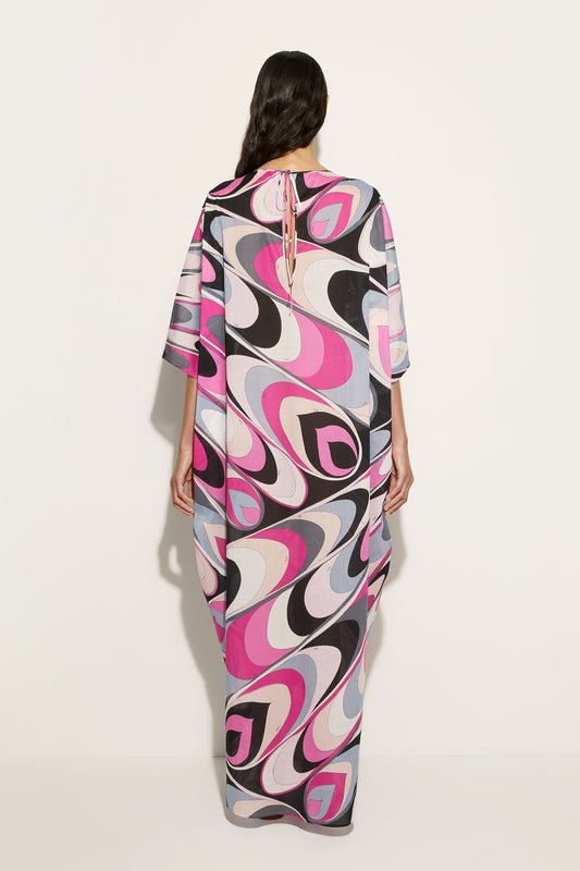 Onde Print Cotton Kaftan View 4 - Pucci