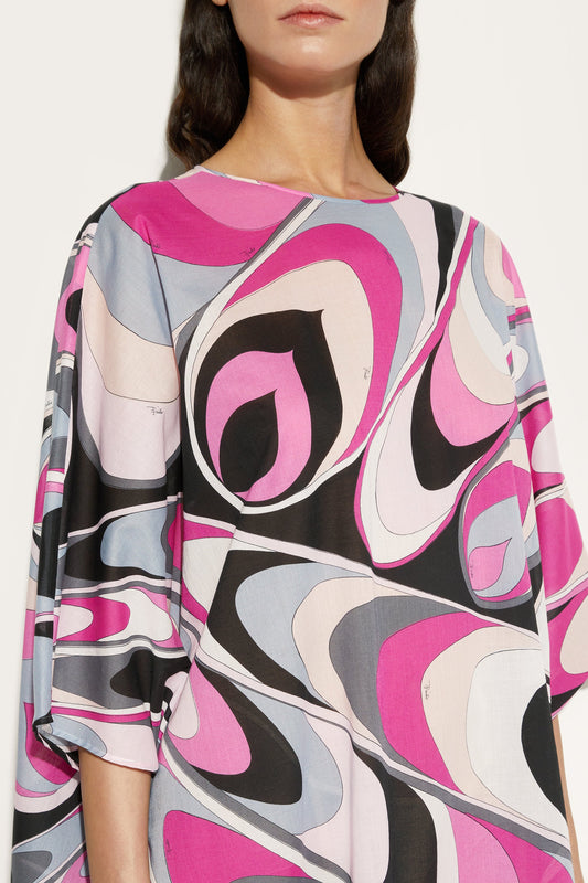 Onde Print Cotton Kaftan View 5 - Pucci