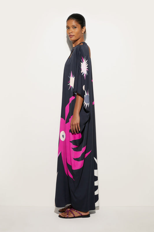Stella Print Loose Fit Kaftan View 3 - Pucci
