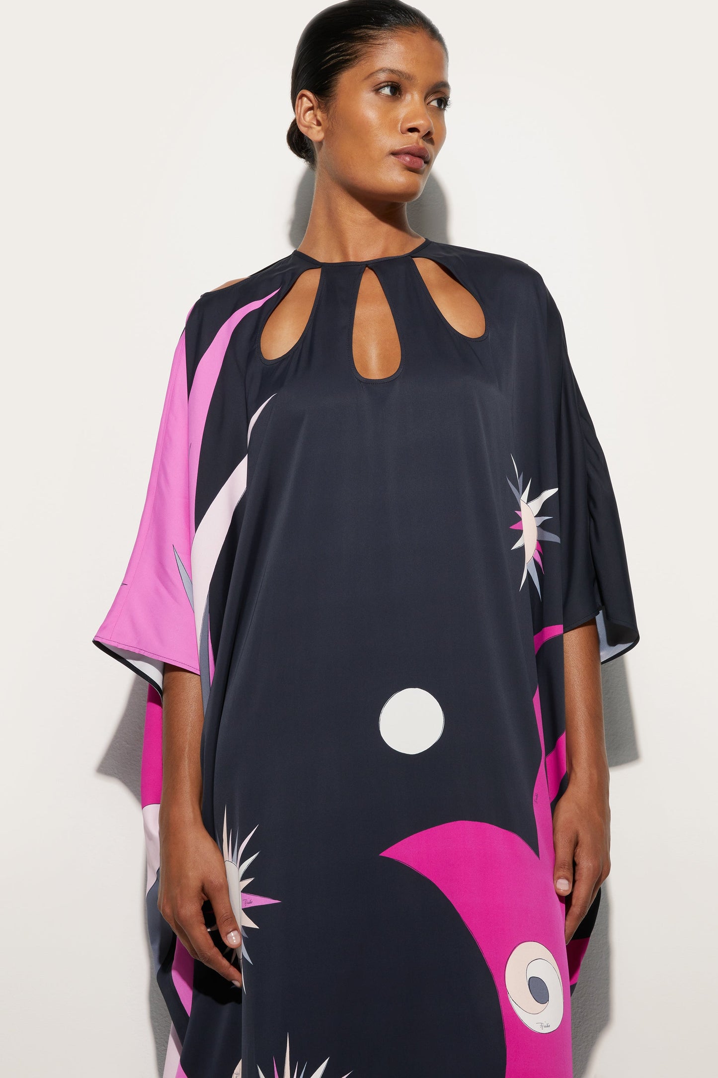 Stella Print Loose Fit Kaftan View 5 - Pucci