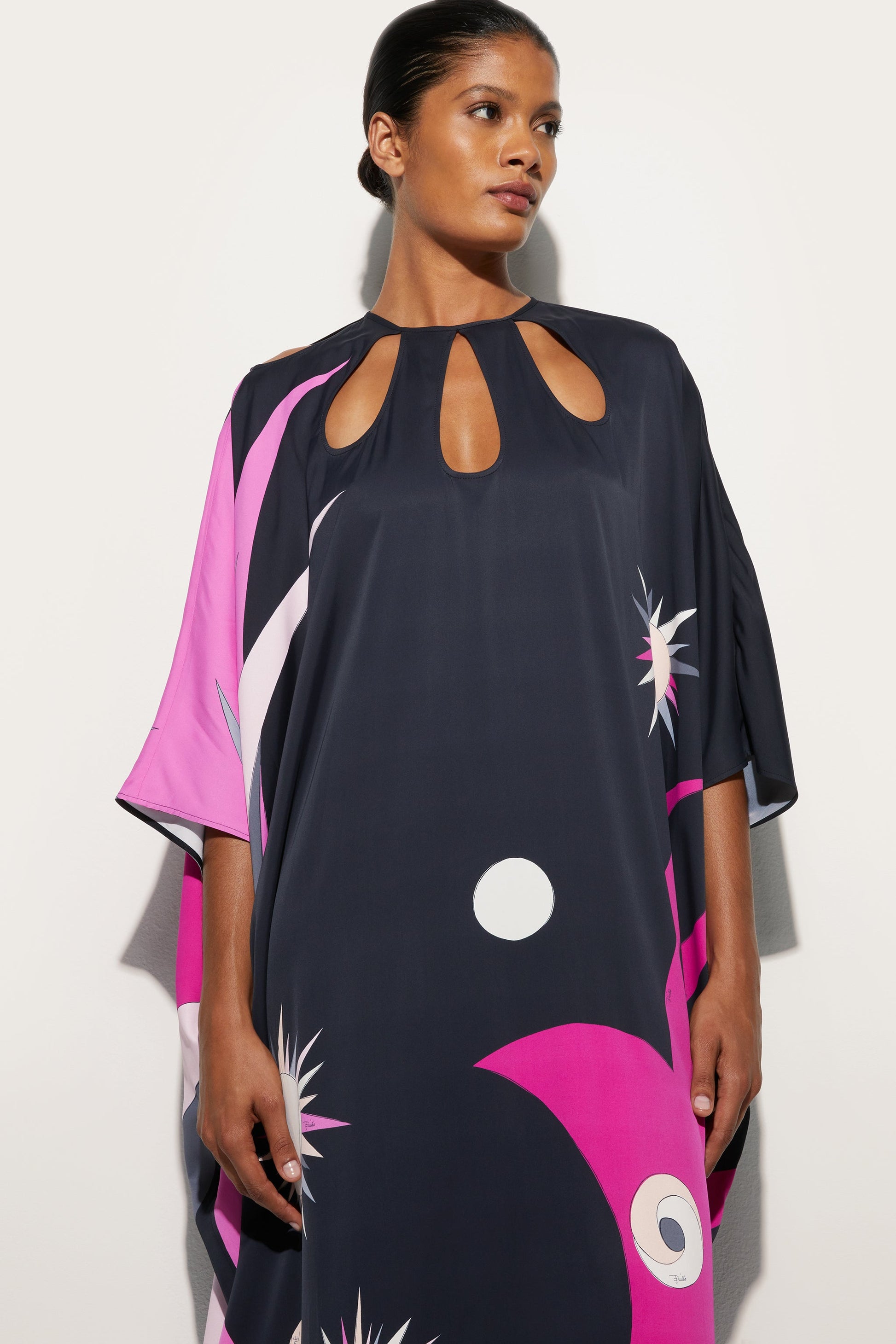 Stella Print Loose Fit Kaftan View 5 - Pucci