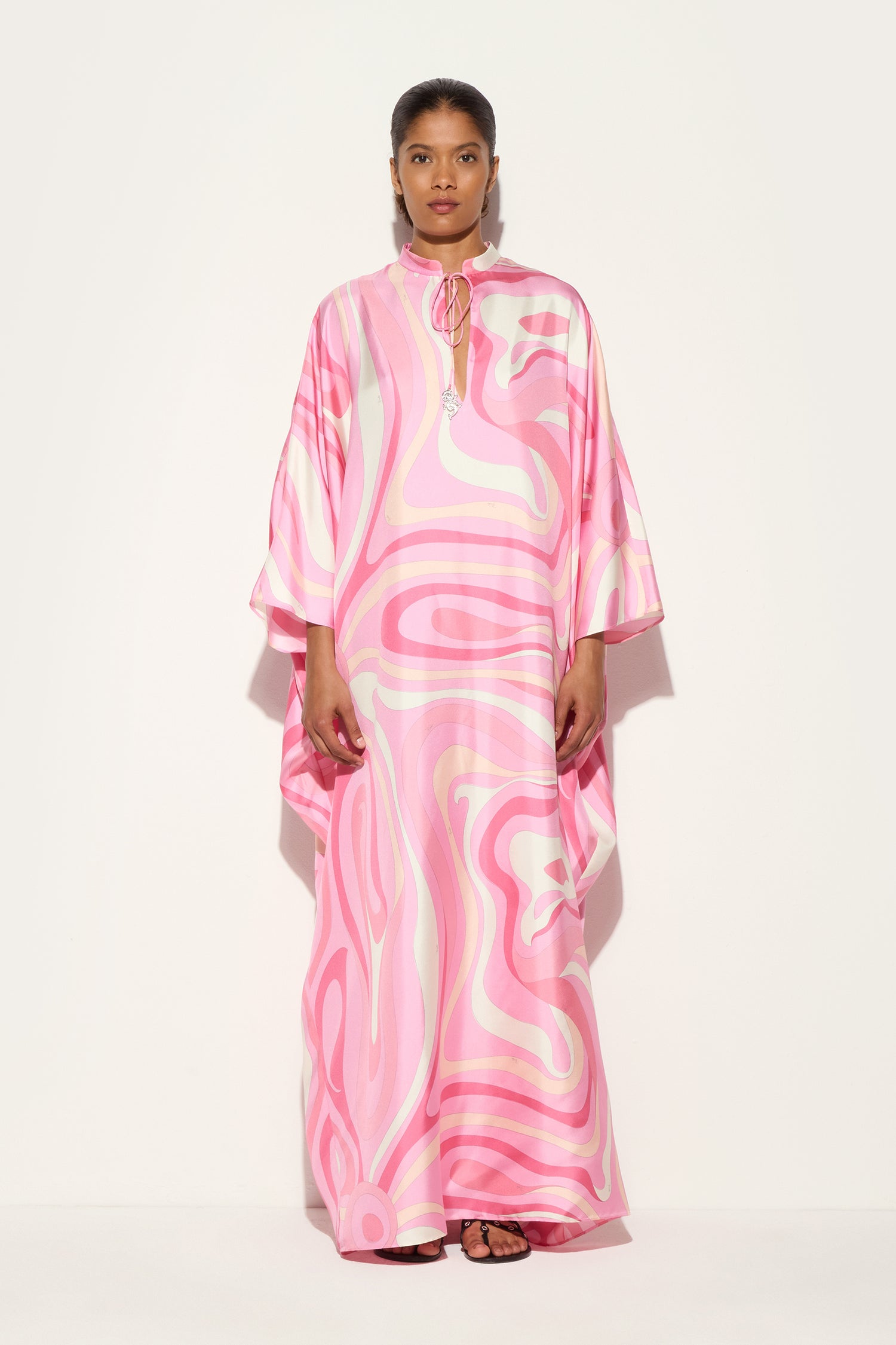 Marmo Print Long Kaftan