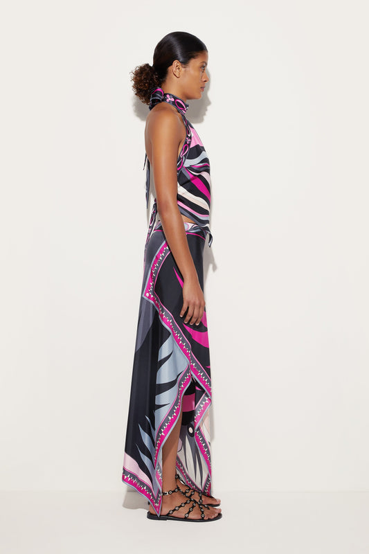Marmo Print Silk Twill Drop Top View 3 - Pucci