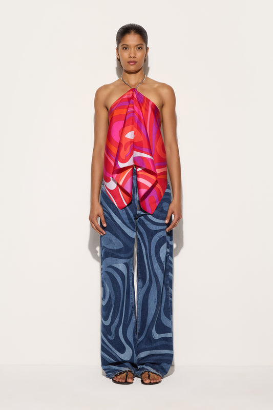 Marmo Print Silk Top