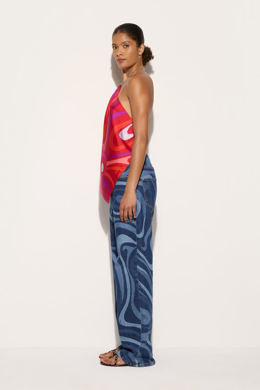 Marmo Print Silk Top