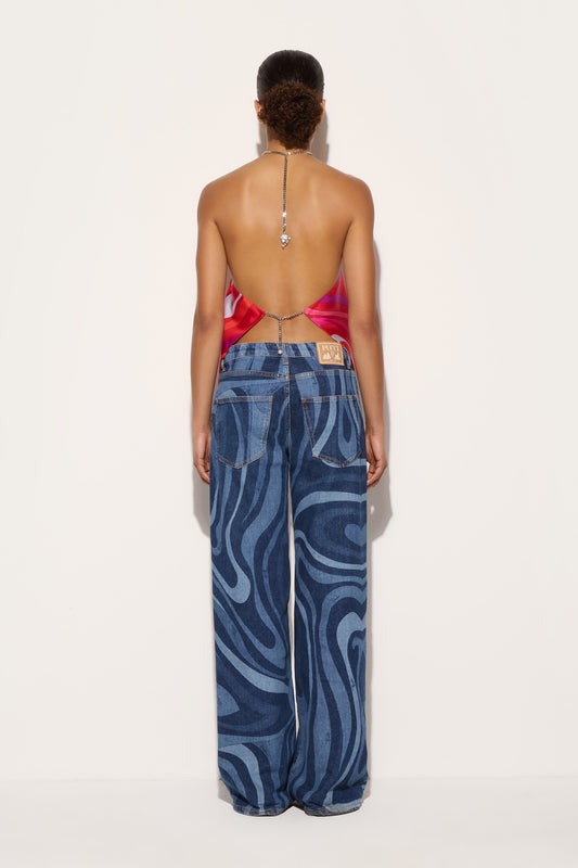 Marmo Print Silk Top