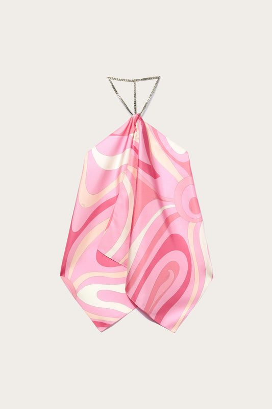 Marmo Print Silk Top