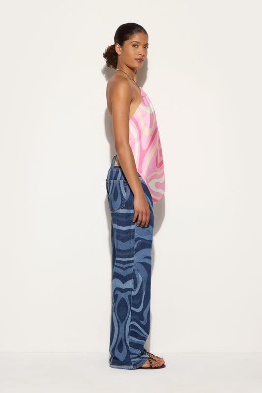 Marmo Print Silk Top