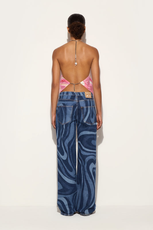 Marmo Print Silk Top