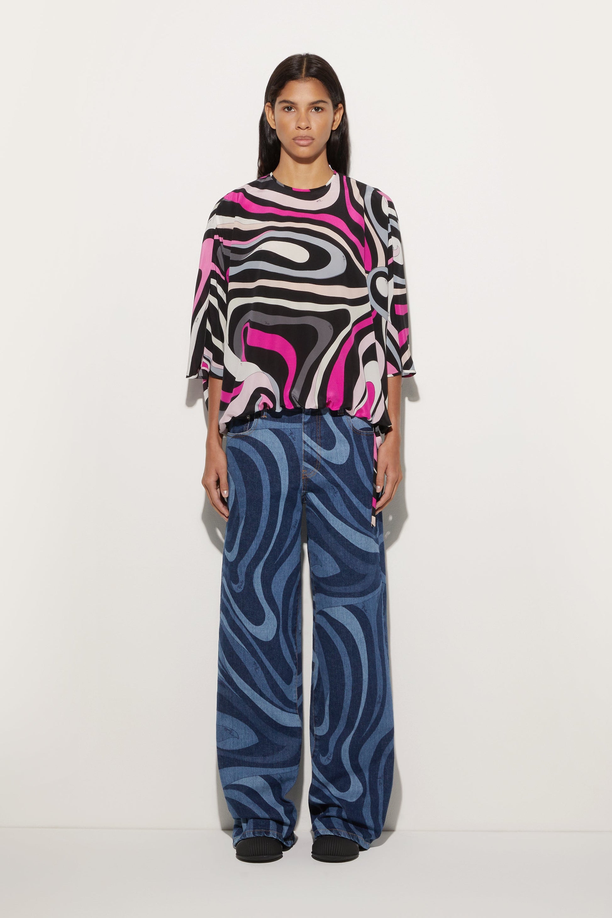 Marmo Print Cape Blouse View 2 - Pucci