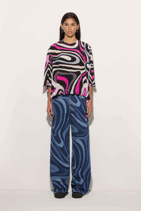 Marmo Print Cape Blouse View 2 - Pucci