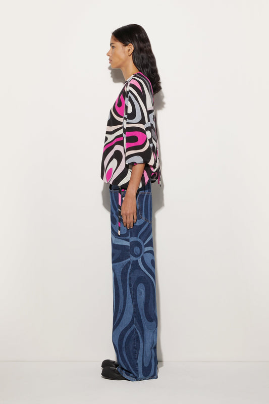 Marmo Print Cape Blouse View 3 - Pucci