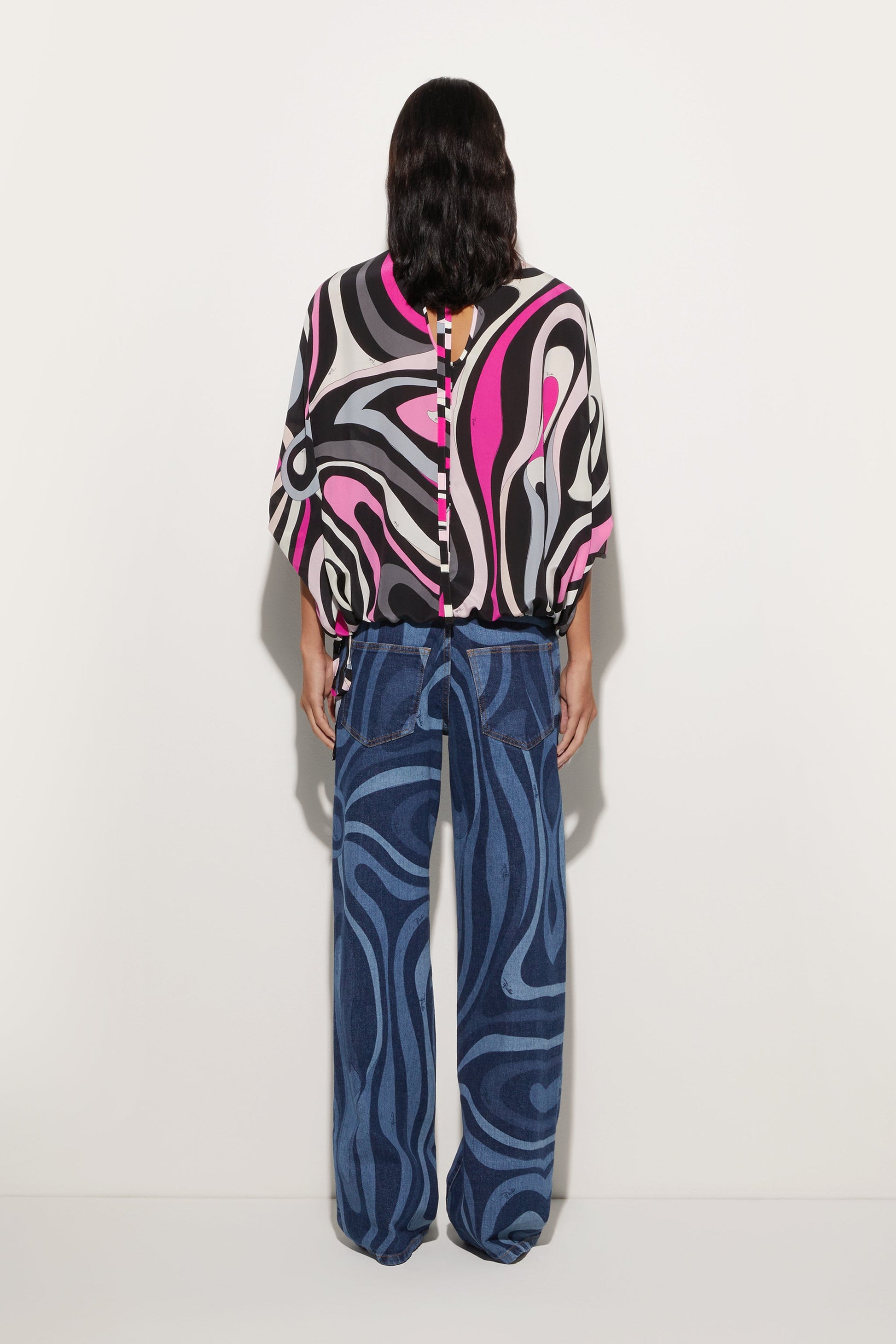 Marmo Print Cape Blouse View 4 - Pucci