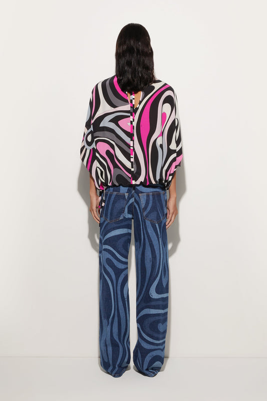 Marmo Print Cape Blouse View 4 - Pucci