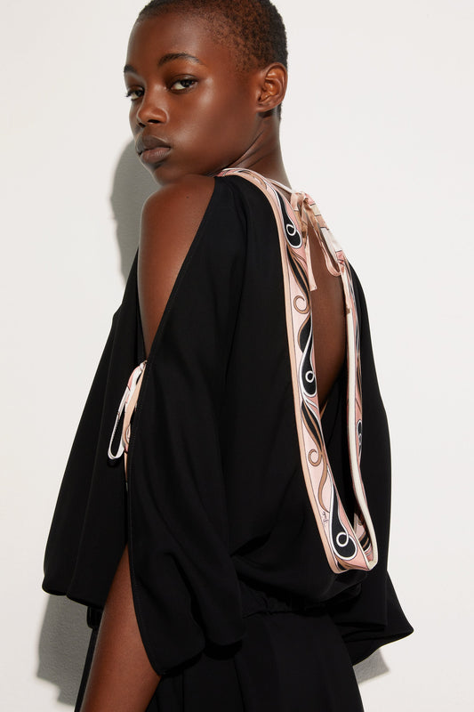Top con Spalle Scoperte con Collo Stampato