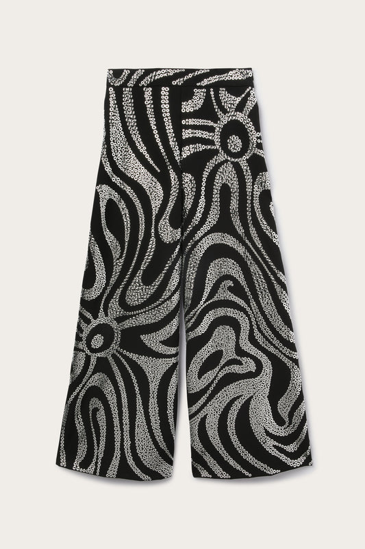Pantaloni con Decorazione Marmo