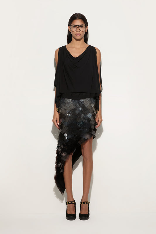 Gonna Asimmetrica con Paillettes