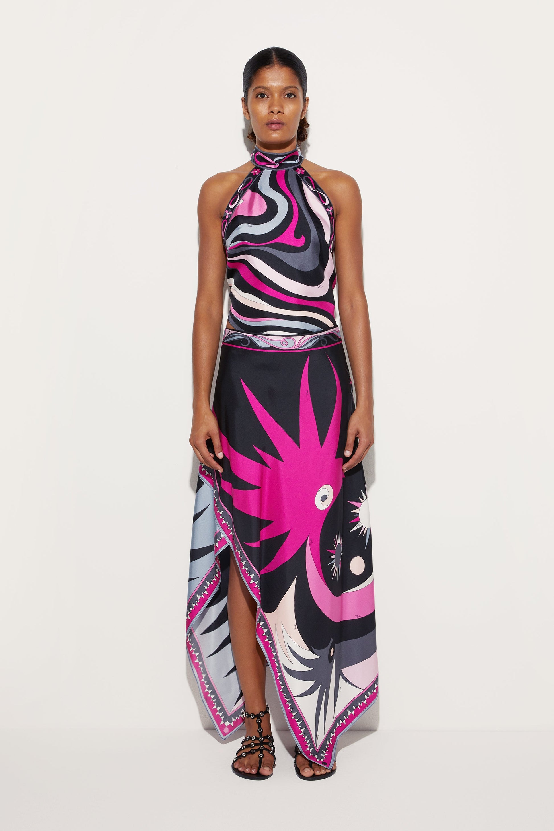 Stella Print Asymmetrical Midi Skirt View 2 - Pucci