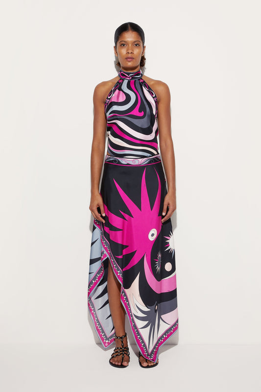 Stella Print Asymmetrical Midi Skirt View 2 - Pucci
