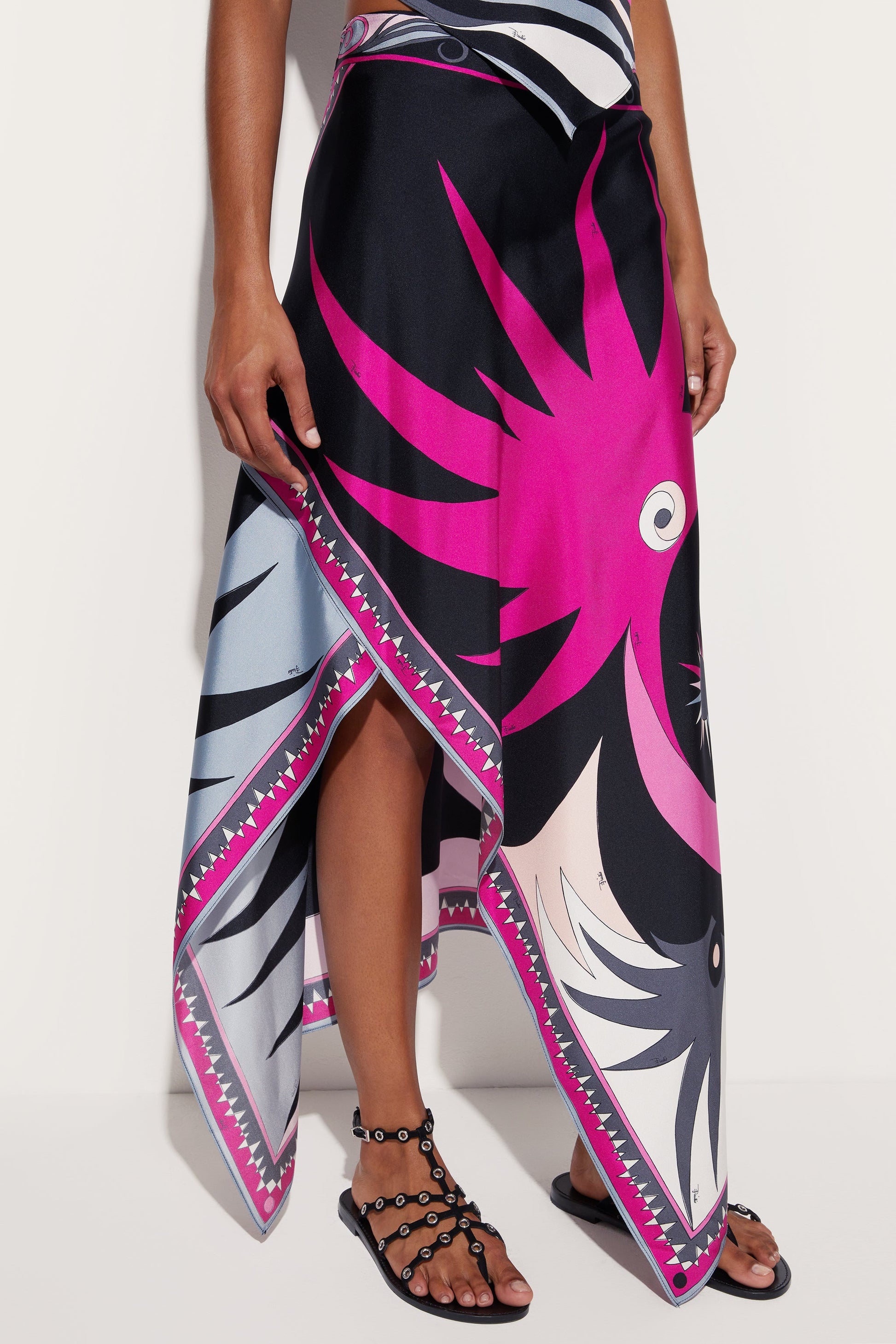 Stella Print Asymmetrical Midi Skirt View 5 - Pucci