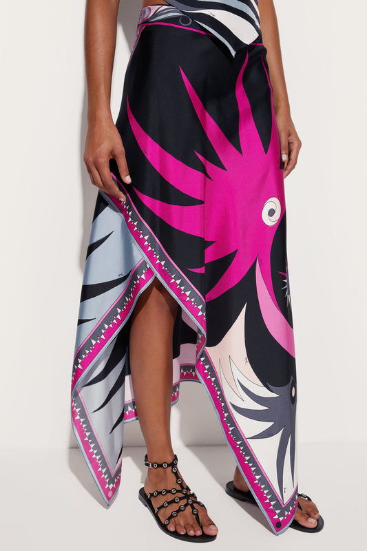 Stella Print Asymmetrical Midi Skirt View 5 - Pucci