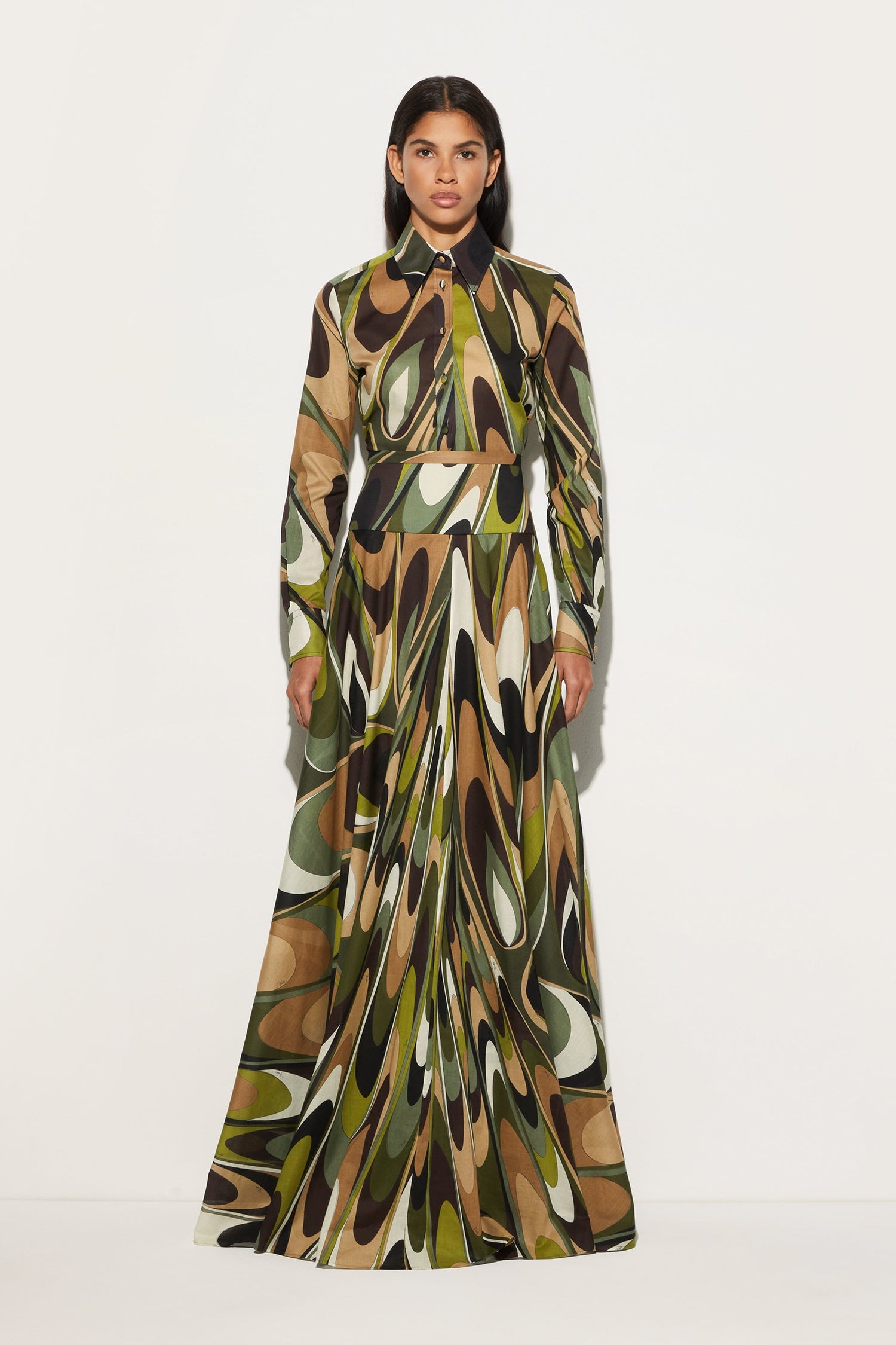 Onde Print Long Skirt