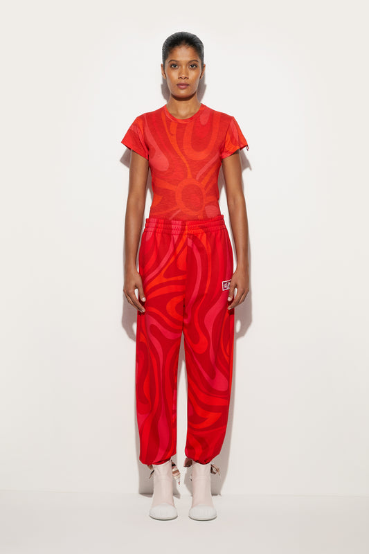 Flamed Jersey T-Shirt with Allover Print View 2 - Pucci