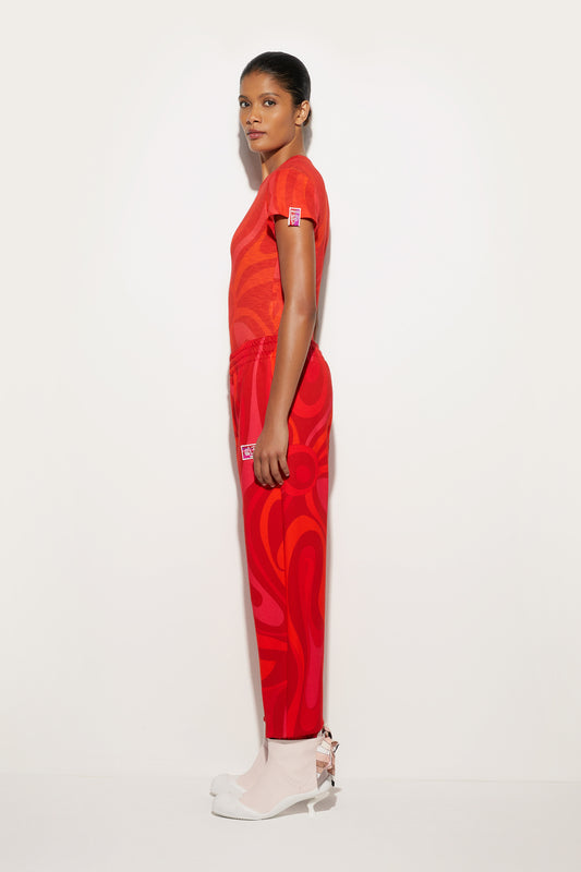 Flamed Jersey T-Shirt with Allover Print View 3 - Pucci