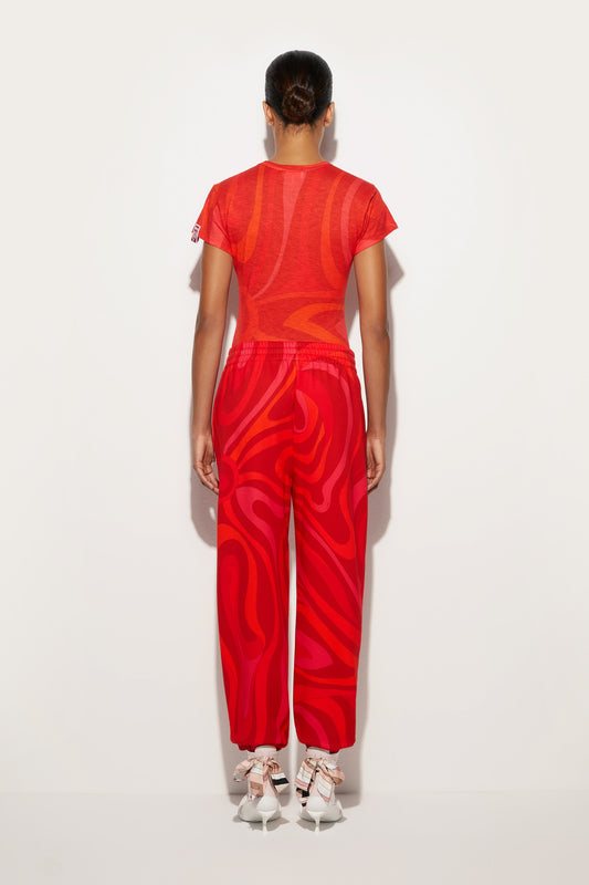 Flamed Jersey T-Shirt with Allover Print View 4 - Pucci