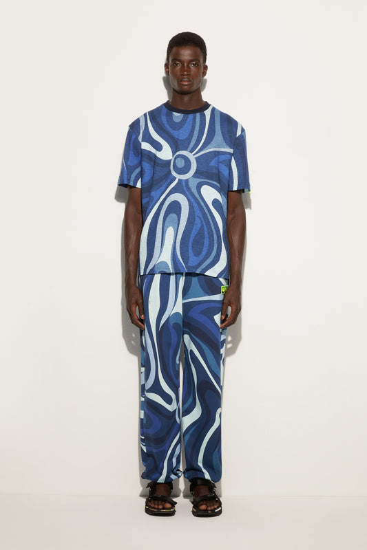 Flamed Jersey T-Shirt with Allover Print View 2 - Pucci
