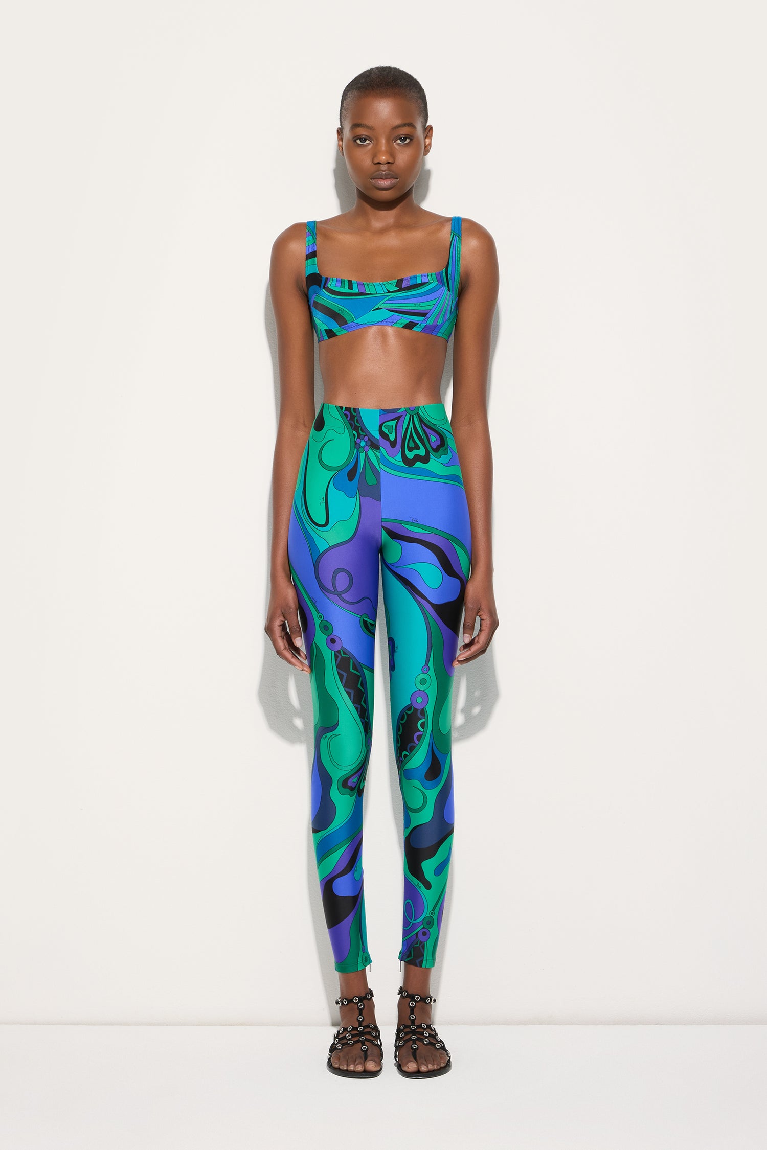 Leggings in Stampa Orchidee